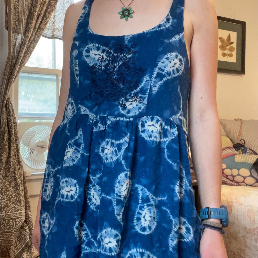 Blue paisley sun dress